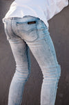 Blue Distressed Denim Jeg Jeans
