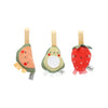 Pearhead fruit stroller toy set of 3 against white backdrop
