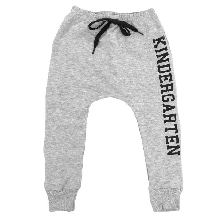 Portage and Maroon grey kindergarten joggers against white backdrop