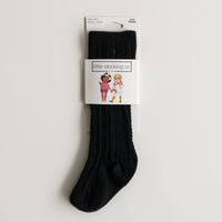 Black Cable Knit Knee Highs Socks