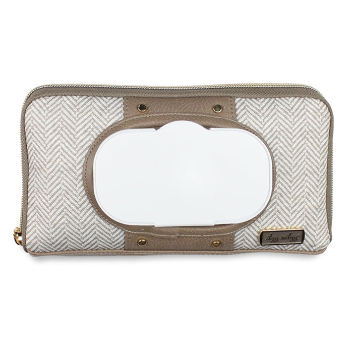 Itzy Ritzy vanilla latte wipe case against white backdrop