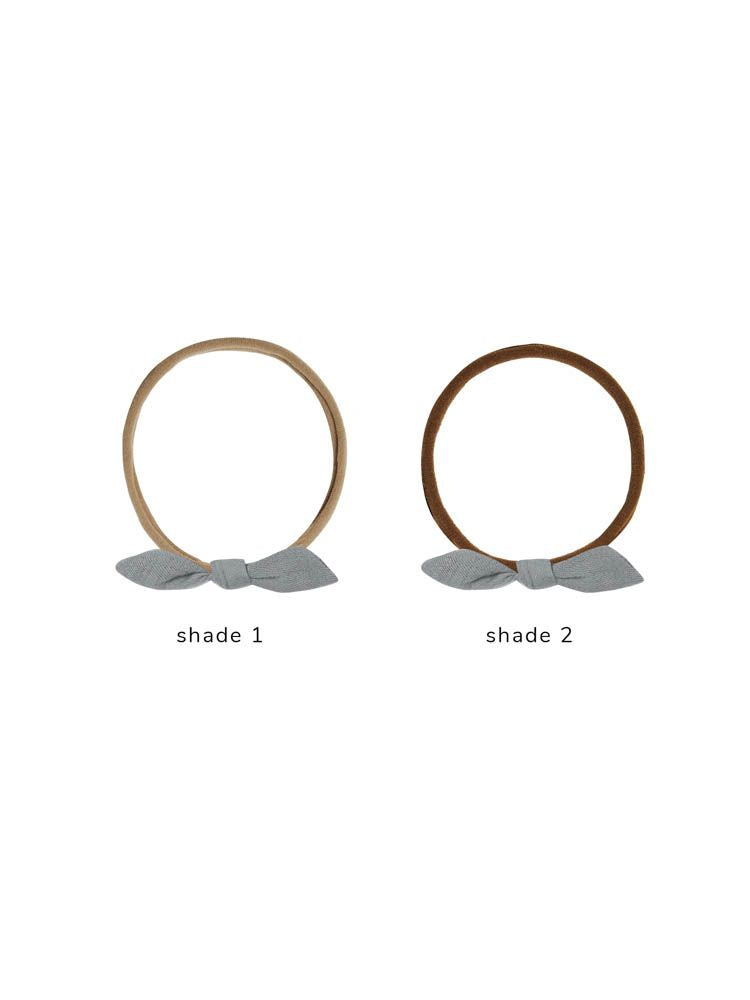 Quincy Mae washed indigo little knot headbands against white backdrop