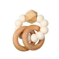 Pretty Please Teethers ivory swayer XL teether ring against white backdrop