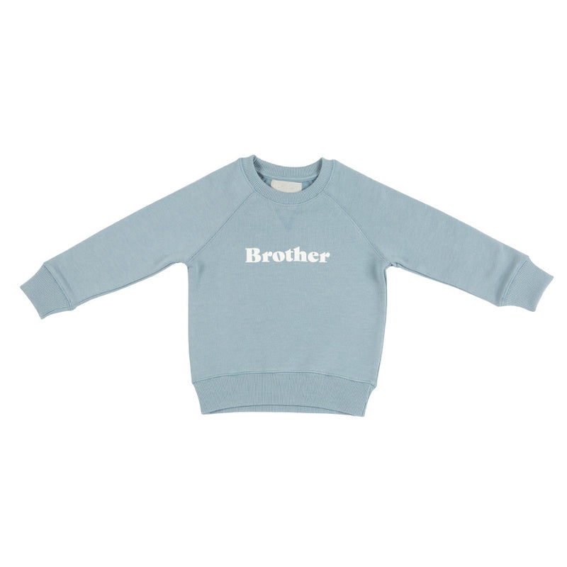 Bob & Blossom's sky blue brother sweatshirt against white backdrop