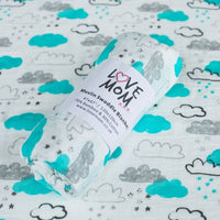 Love Mom white cloud swaddle