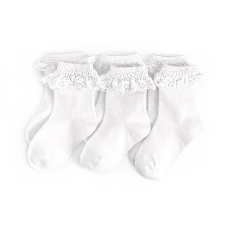 White Lace Midi Sock 3-Pack