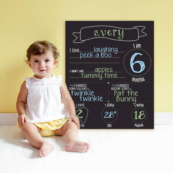 Baby Highlights Photo Sharing Chalkboard