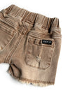 Cut Off Denim Shorts - Camel Wash