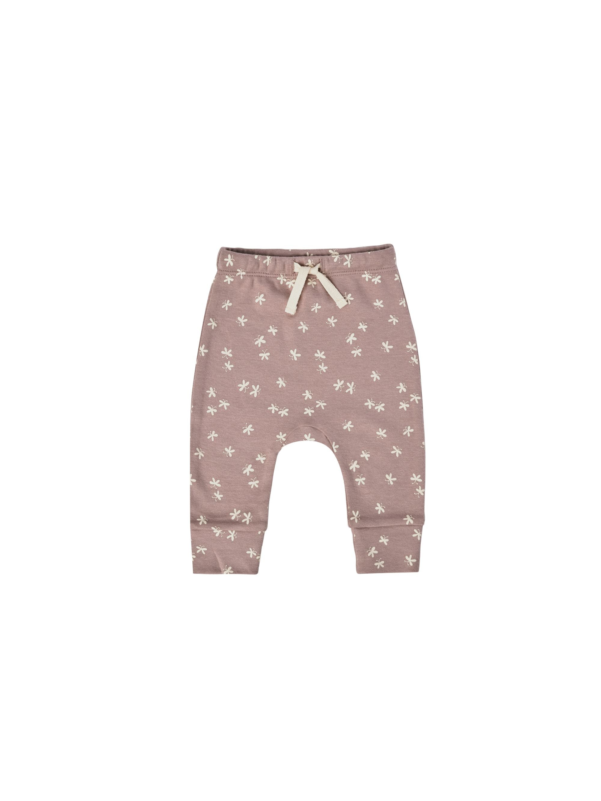Quincy Mae butterflies drawstring pant against white backdrop
