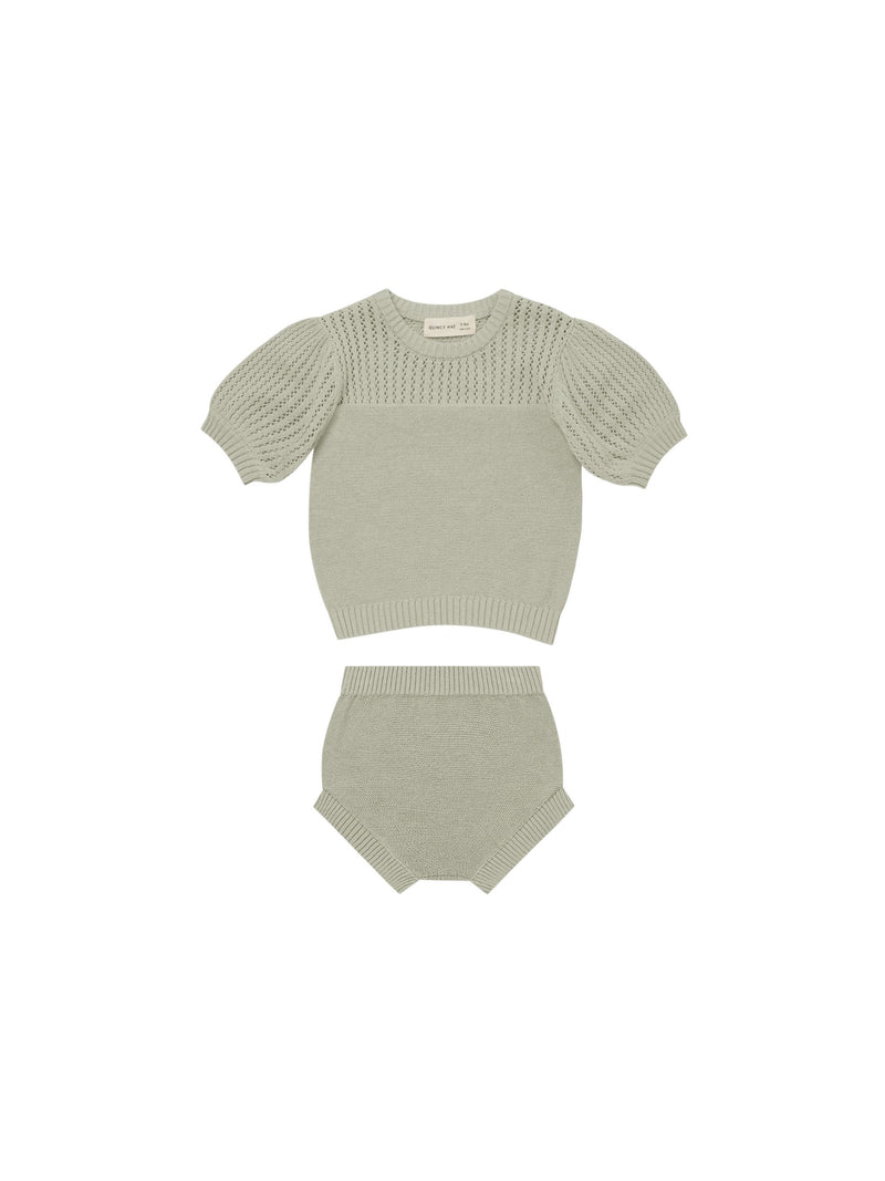 Pointelle Knit Set - Pistachio