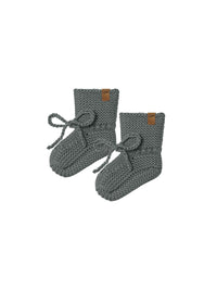 Quincy Mae dusk knit booties against white backdrop